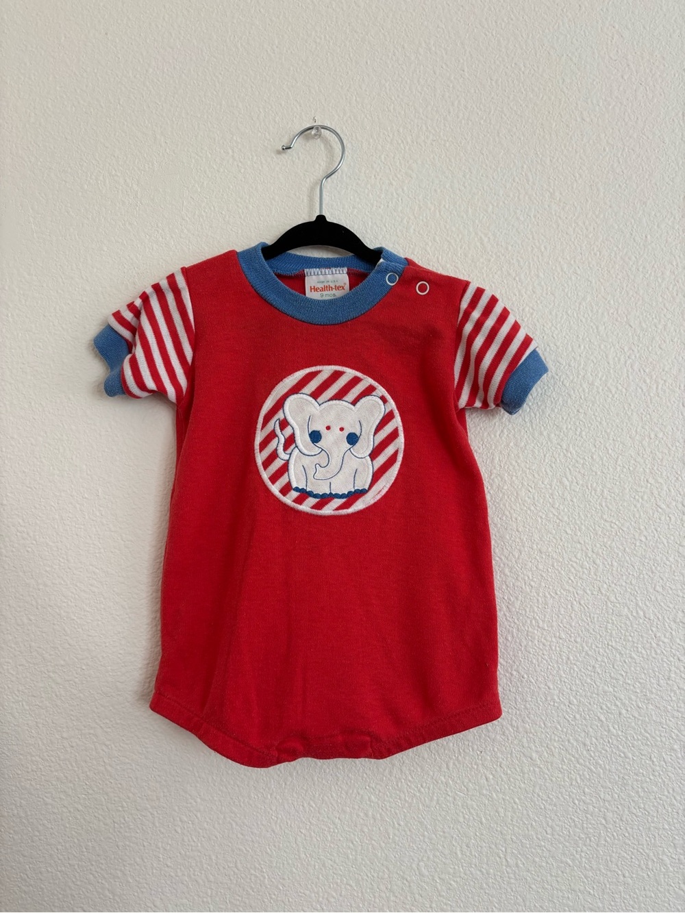 vintage red Healthtex baby romper size 9 months